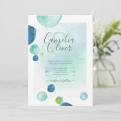 Elegant Zee Glass Waterverf Boho Wedding Kaart (Staand voorkant)