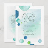 Elegant Zee Glass Waterverf Boho Wedding Kaart (Voorkant / Achterkant)