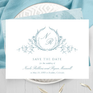 Elegant Zee Glass Waterverf Monogram Calligrafie Save The Date