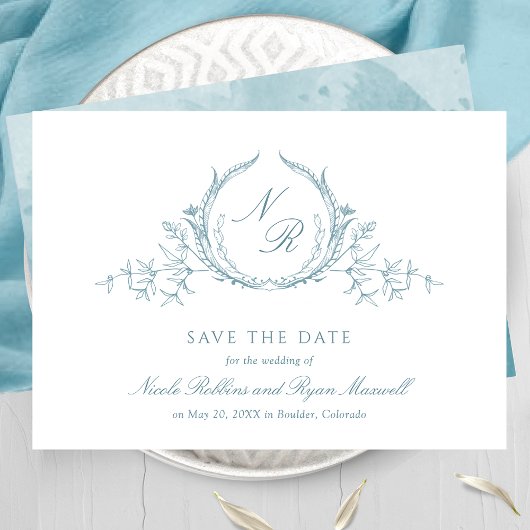 Elegant Zee Glass Waterverf Monogram Calligrafie Save The Date