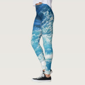 Elegant Zee golven blauw oceaanpatroon Leggings (Links)