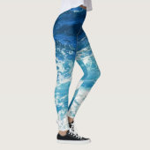 Elegant Zee golven blauw oceaanpatroon Leggings (Rechts)