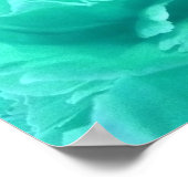 Elegant Zee Green en Blue Floral Art Poster (Hoek)