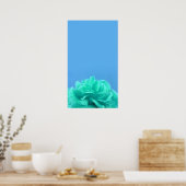 Elegant Zee Green en Blue Floral Art Poster (Keuken)