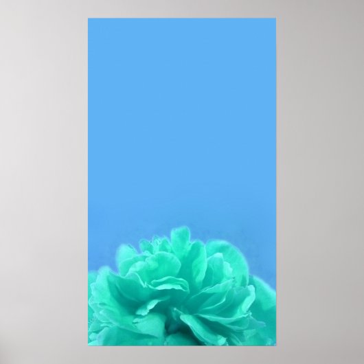 Elegant Zee Green en Blue Floral Art Poster (Voorkant)