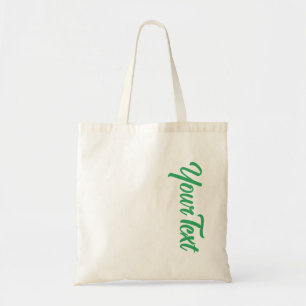 Elegant Zee Green Typography Text Sjabloon Budget Tote Bag