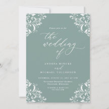 Elegant  Zee Green Wedding Invitation