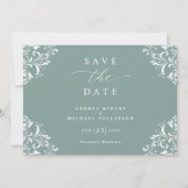Elegant Zee Green Wedding  Save The Date (Voorkant)