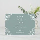 Elegant Zee Green Wedding  Save The Date (Staand voorkant)