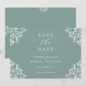 Elegant Zee Green Wedding  Save The Date (Voorkant / Achterkant)