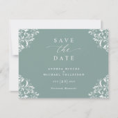 Elegant Zee Green Wedding  sparen de Datum Save The Date (Voorkant)
