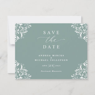 Elegant Zee Green Wedding sparen de Datum Save The Date
