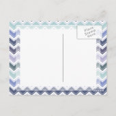 Elegant Zee Greens and Blues Chevron ZigZag Waves Briefkaart (Achterkant)
