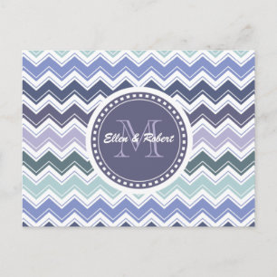 Elegant Zee Greens and Blues Chevron ZigZag Waves Briefkaart