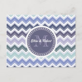 Elegant Zee Greens and Blues Chevron ZigZag Waves Briefkaart (Voorkant)