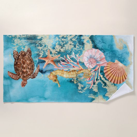 Elegant Zee Life Ocean Beach Strandlaken (Voorkant)