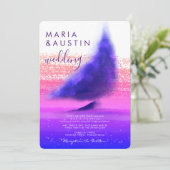 Elegant Zee Sailing Boat Ombre Waterverf Wedding Kaart (Staand voorkant)