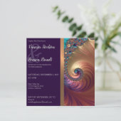 Elegant Zee Shell Fractal Wedding Invitation Kaart (Staand voorkant)