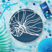 Elegant Zee Shell Pattern - Blauwgroen Blue Ocean  Papieren Bordje (Feest)