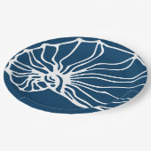 Elegant Zee Shell Pattern - Blauwgroen Blue Ocean  Papieren Bordje (Gekanteld)
