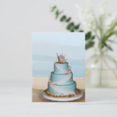 Elegant Zee Shell Wedding cake Briefkaart (Staand voorkant)