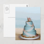 Elegant Zee Shell Wedding cake Briefkaart (Voorkant / Achterkant)