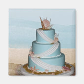 Elegant Zee Shell Wedding cake Magneet (Voorkant)