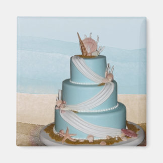 Elegant Zee Shell Wedding cake Magneet