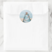 Elegant Zee Shell Wedding cake Ronde Sticker (Tas)