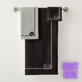 Elegant zee slakkenslak, neutraal monochroom bad handdoek