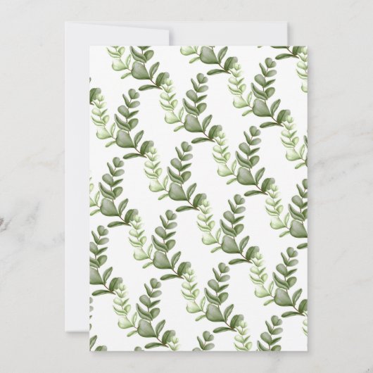 Elegant Zee Turtle Foliage Baby shower-uitnodiging (Achterkant)