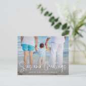 Elegant Zeeen en Greetings Beach Feestdagenkaart (Staand voorkant)