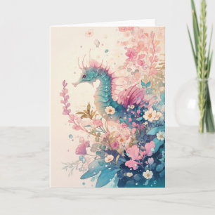 Elegant Zeepaard in een Zee van Kleuren Kaart