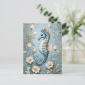 Elegant zeepaardje William Morris Geïnspireerd Briefkaart (Staand voorkant)