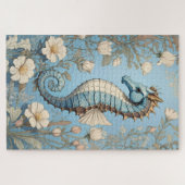 Elegant zeepaardje William Morris Geïnspireerd Legpuzzel (Horizontaal)