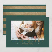 Elegant Zeer prettig Kerstfeest Typografie Foto Feestdagenkaart (Voorkant / Achterkant)