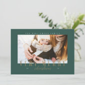 Elegant Zeer prettig Kerstfeest Typografie Foto Feestdagenkaart (Staand voorkant)