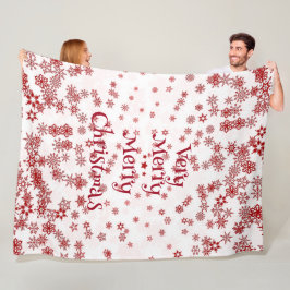 Elegant Zeer prettige kerstrode sneeuwvlokken Fleece Deken