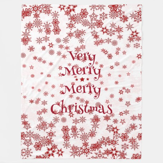 Elegant Zeer prettige kerstrode sneeuwvlokken Fleece Deken (Voorkant)