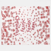 Elegant Zeer prettige kerstrode sneeuwvlokken Fleece Deken (Voorkant (Horizontaal))