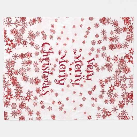 Elegant Zeer prettige kerstrode sneeuwvlokken Fleece Deken (Voorkant (Horizontaal))