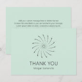 Elegant Zeevrucht Groen Abstract Bloemmodern Bedankkaart (Voorkant / Achterkant)