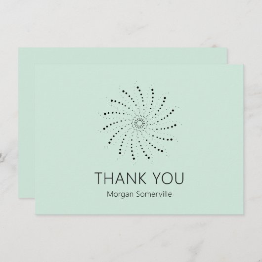 Elegant Zeevrucht Groen Abstract Bloemmodern Bedankkaart (Voorkant / Achterkant)