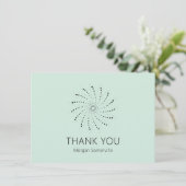 Elegant Zeevrucht Groen Abstract Bloemmodern Bedankkaart (Staand voorkant)