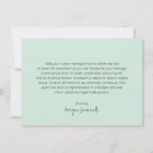 Elegant Zeevrucht Groen Abstract Bloemmodern Bedankkaart (Achterkant)