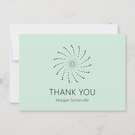 Elegant Zeevrucht Groen Abstract Bloemmodern Bedankkaart (Voorkant)