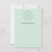 Elegant Zeevrucht Groen Abstract Bloemmodern Notitiekaartje (Voorkant)