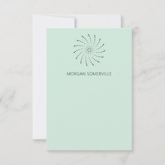 Elegant Zeevrucht Groen Abstract Bloemmodern Notitiekaartje (Voorkant)