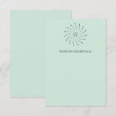 Elegant Zeevrucht Groen Abstract Bloemmodern Notitiekaartje (Voorkant / Achterkant)