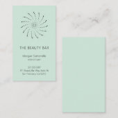 Elegant Zeevrucht Groen Abstract Bloemmodern Visitekaartje (Voorkant / Achterkant)